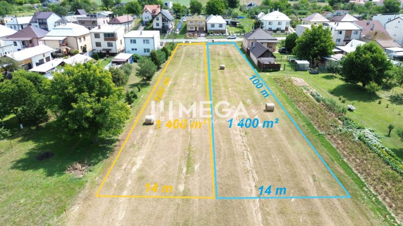 Pozemky - bydlení v Jasenově s rozlohou 1400 m², vhodné pro stavbu domů.