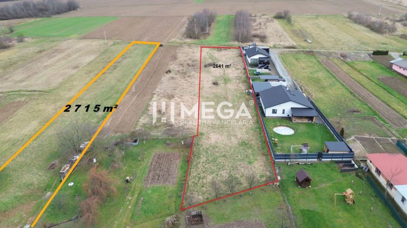Pozemky na bydlení v Zemplínských Hámrech na Remeselnícké ulici, rozlohy 2641 m² a 2715 m².