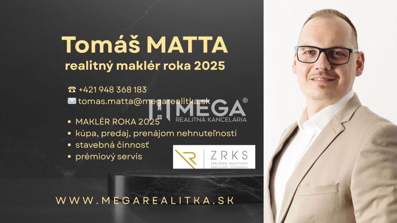 Vizitka realitního makléře s kontaktem na realitní kancelář MEGA.