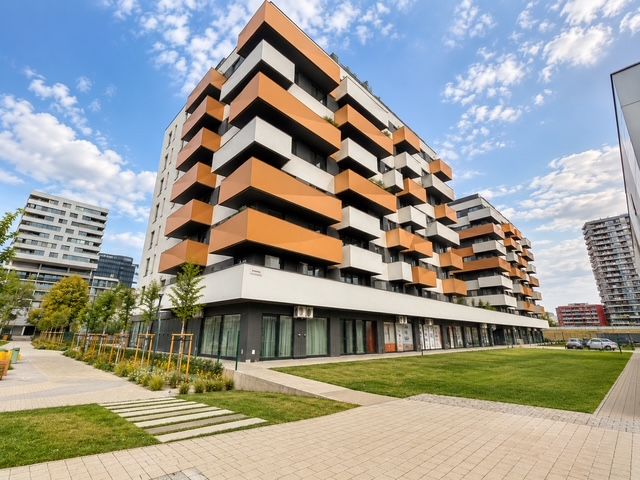 Městská architektura u Muchova náměstí v Bratislavě, vhodná pro dvoupokojové byty.
