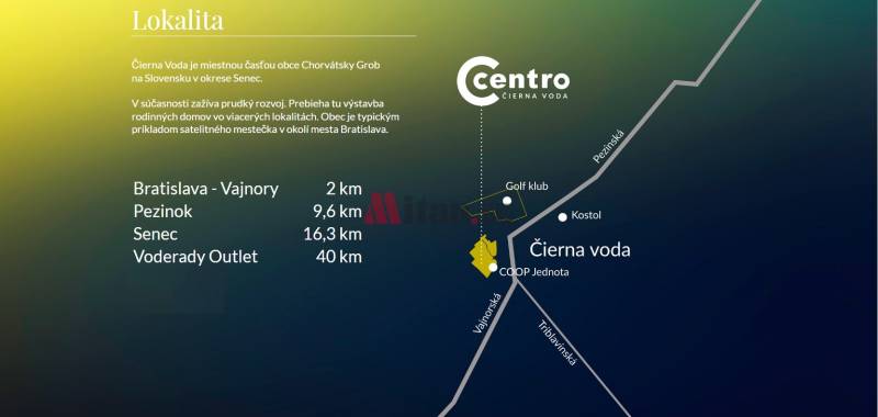 predaj, pozemky pre občiansku vybavenosť, CENTRO Čierna Voda - lokalita