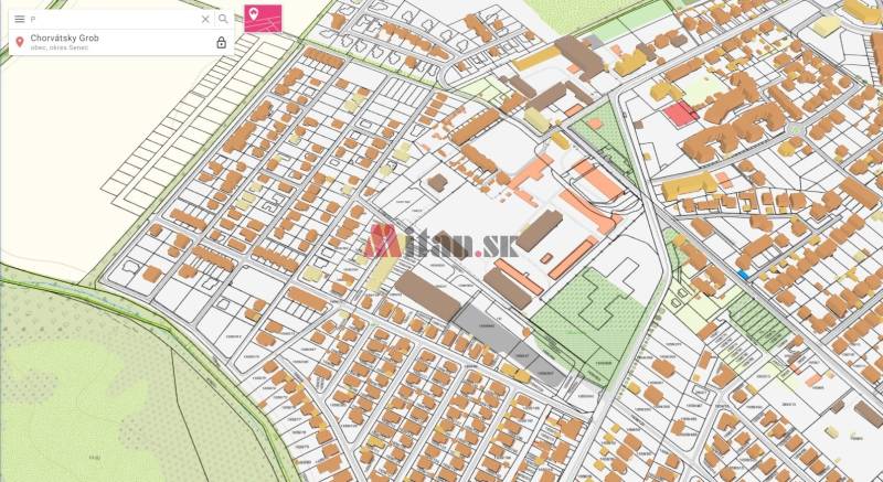 predaj, pozemky pre občiansku vybavenosť, CENTRO Čierna Voda - 3D mapka